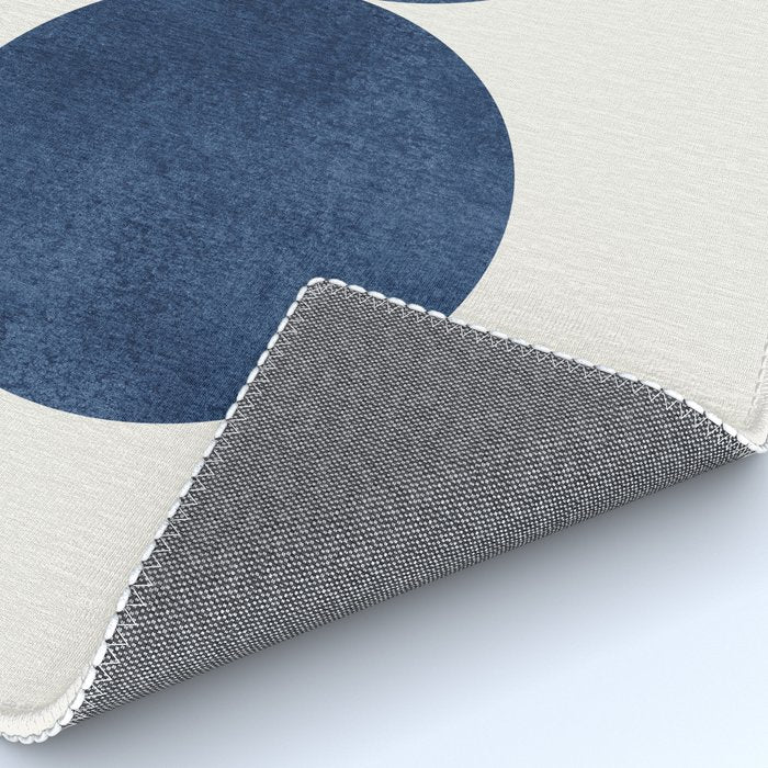 Woodblock navy blue Mid century modern Rug Gallery Image 4