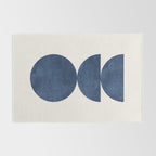 Woodblock navy blue Mid century modern Rug Gallery Image 2