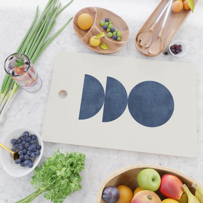 Woodblock navy blue Mid century modern Cutting Board Gallery Image 2