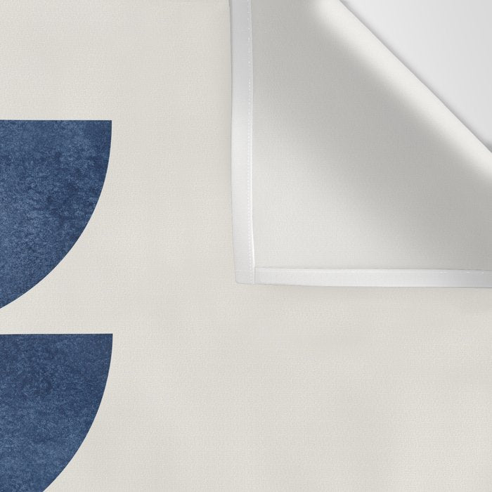 Woodblock navy blue Mid century modern Wall Tapestry Gallery Image 3