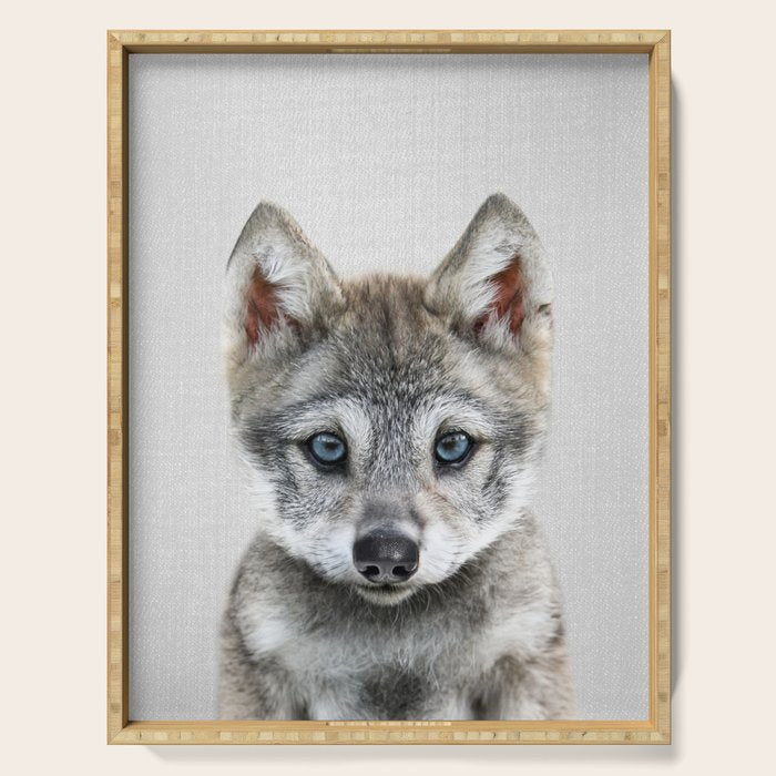 Baby Wolf - Colorful Serving Tray Gallery Image 1
