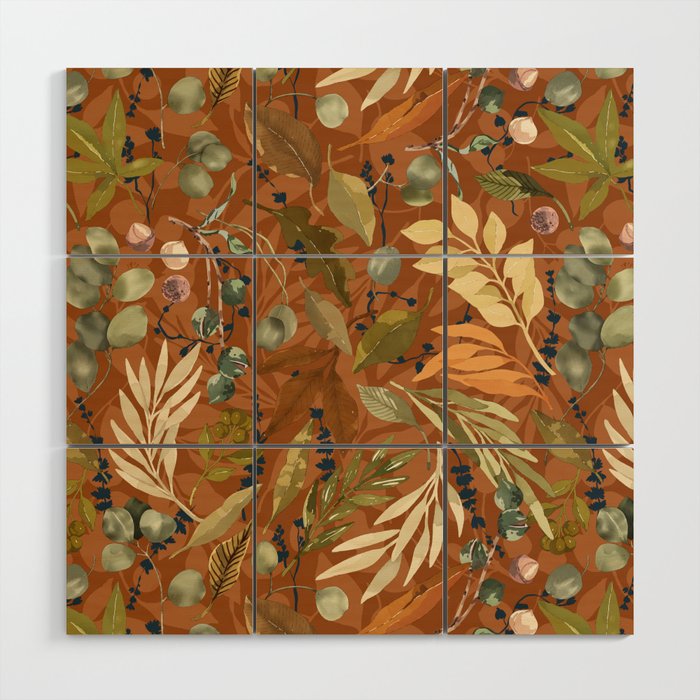Autumn leafy wild forest B Wood Wall Art Gallery Image 1