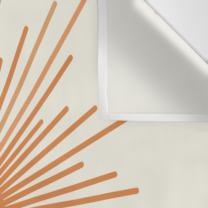Retro Minimalist Sun in Orange and Off White Cream Wall Tapestry Gallery Image 3