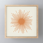 Retro Minimalist Sun in Orange and Off White Cream Mini Art Print Gallery Image 1