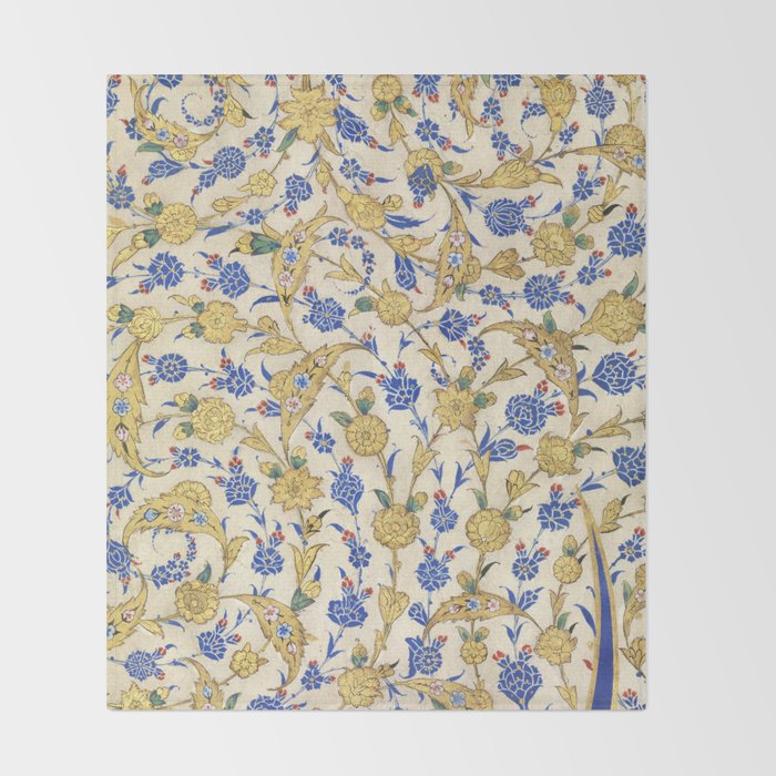 Antique Turkish Pattern Throw Blanket Gallery Image 2