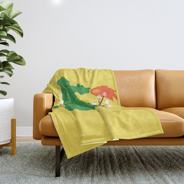 Dragon and Marshmallow Throw Blanket Gallery Image 1
