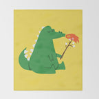 Dragon and Marshmallow Throw Blanket Gallery Image 2