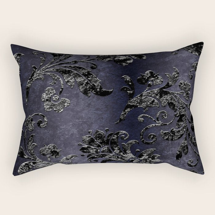 Embossed Black Velvet 05 Rectangular Pillow Gallery Image 2