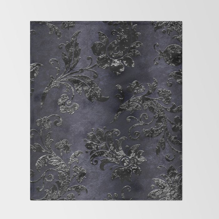 Embossed Black Velvet 05 Throw Blanket Gallery Image 2