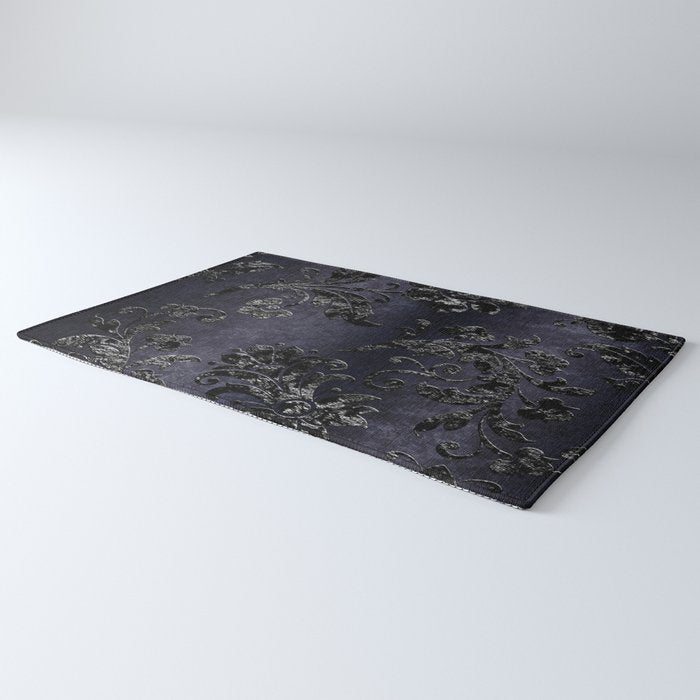 Embossed Black Velvet 05 Rug Gallery Image 3