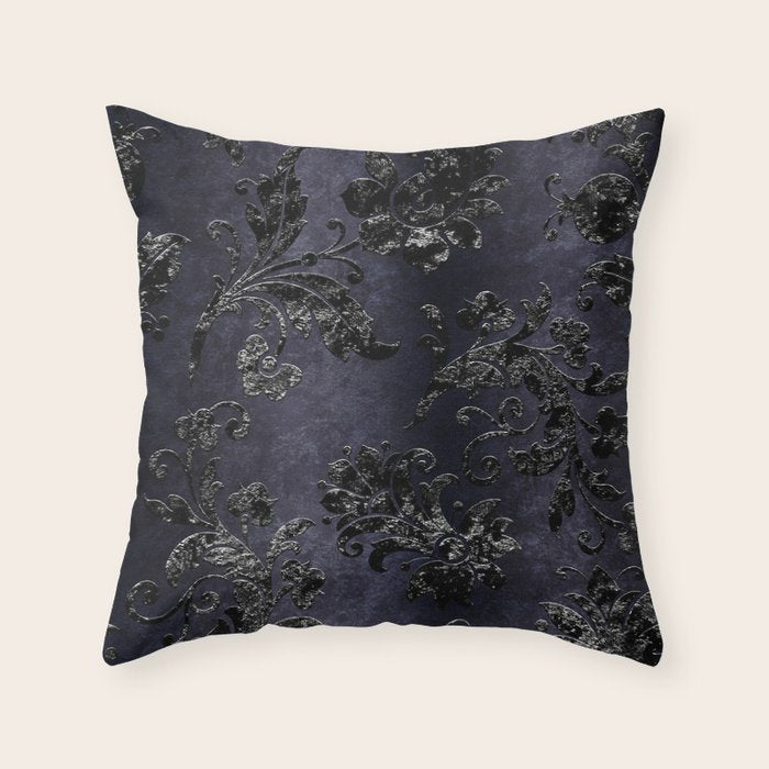 Embossed Black Velvet 05 Throw Pillow Gallery Image 6
