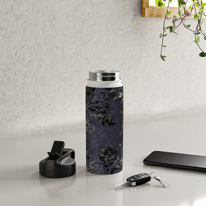 Embossed Black Velvet 05 Water Bottle Gallery Image 4
