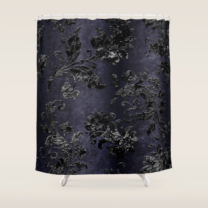 Embossed Black Velvet 05 Shower Curtain Gallery Image 1