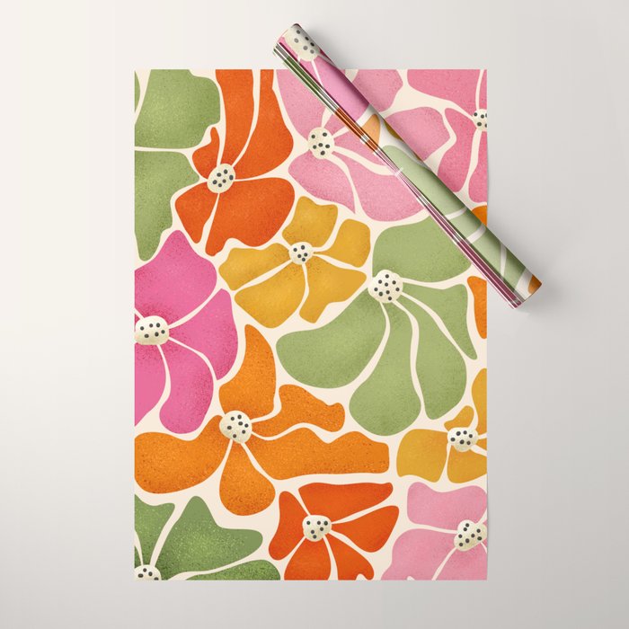 70's Florals Wrapping Paper Gallery Image 1