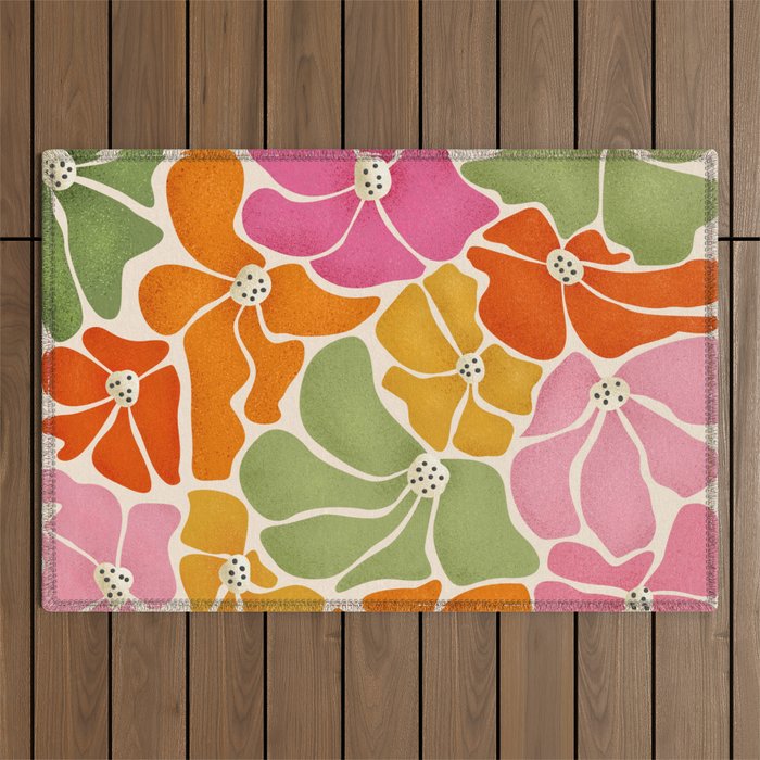 70's Florals Outdoor Rug Gallery Image 1