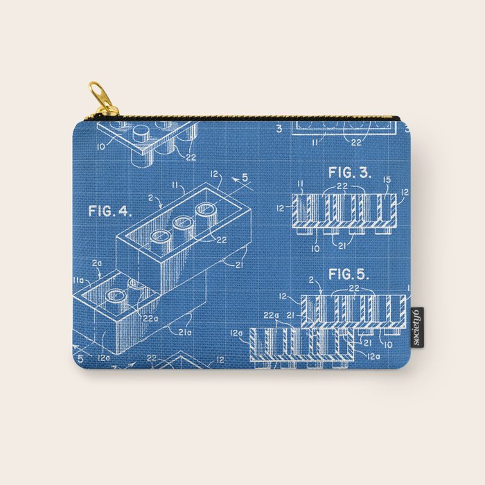 Legos Patent - Legos Brick Art - Blueprint Carry All Pouch Gallery Image 1