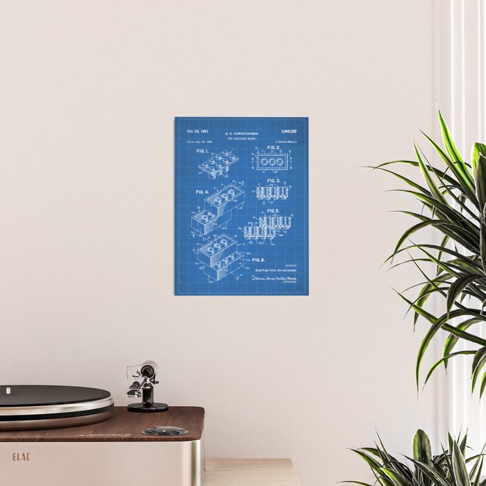 Legos Patent - Legos Brick Art - Blueprint Poster Gallery Image 2