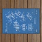 Legos Patent - Legos Brick Art - Blueprint Outdoor Rug Gallery Image 1