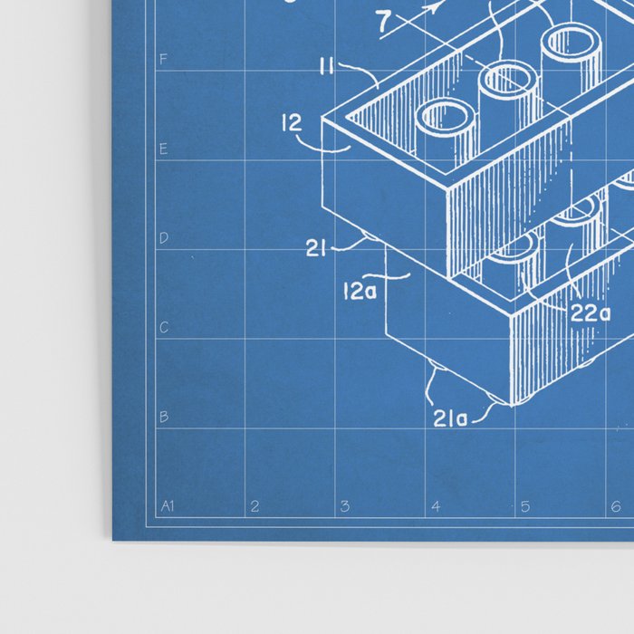 Legos Patent - Legos Brick Art - Blueprint Poster Gallery Image 3