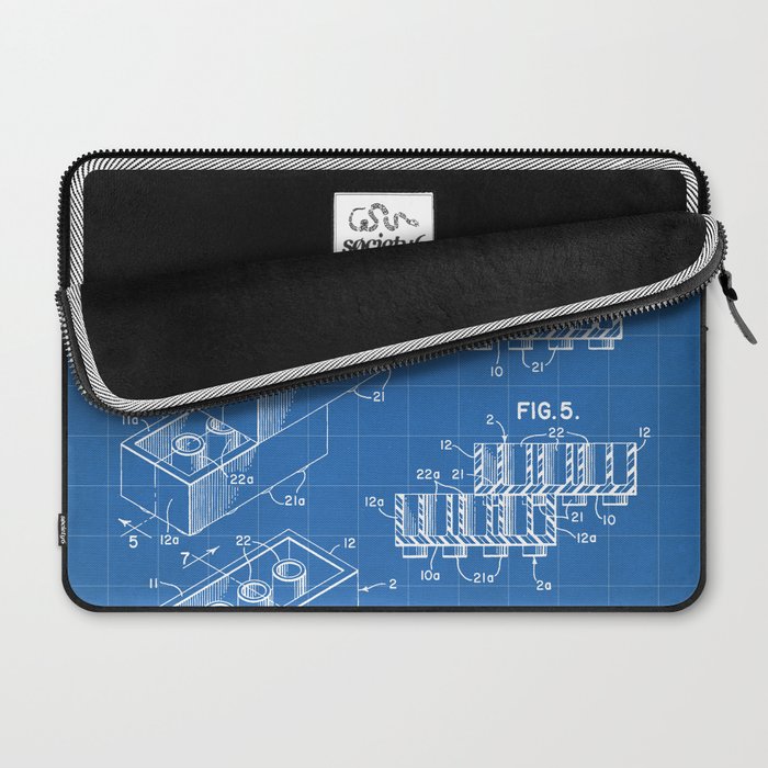 Legos Patent - Legos Brick Art - Blueprint Laptop Sleeve Gallery Image 2