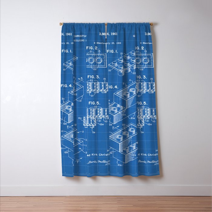Legos Patent - Legos Brick Art - Blueprint Window Curtain Gallery Image 3