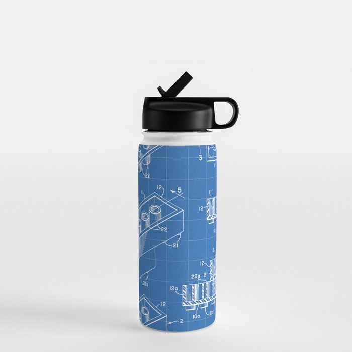 Legos Patent - Legos Brick Art - Blueprint Water Bottle