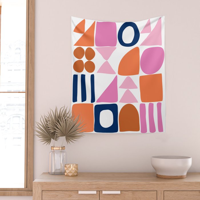 Sweet Whimsy Shapes Pattern  Wall Tapestry Gallery Image 2