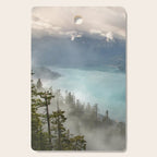 Morning sunshine over the clear mountain blue lake Cutting Board Gallery Image 1