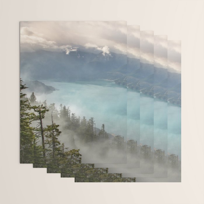 Morning sunshine over the clear mountain blue lake Wrapping Paper Gallery Image 3