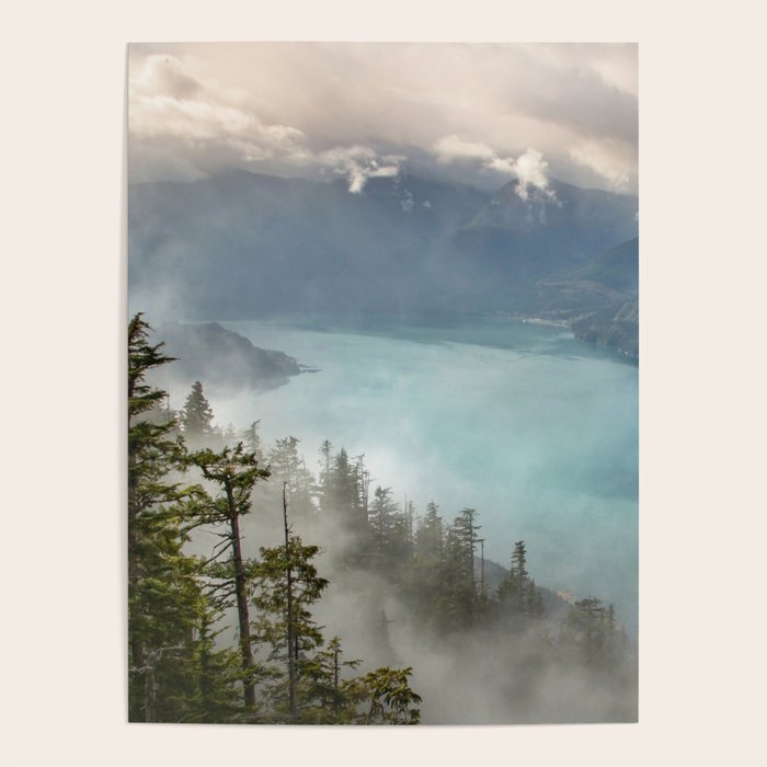 Morning sunshine over the clear mountain blue lake Poster Gallery Image 4