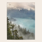 Morning sunshine over the clear mountain blue lake Poster Gallery Image 4