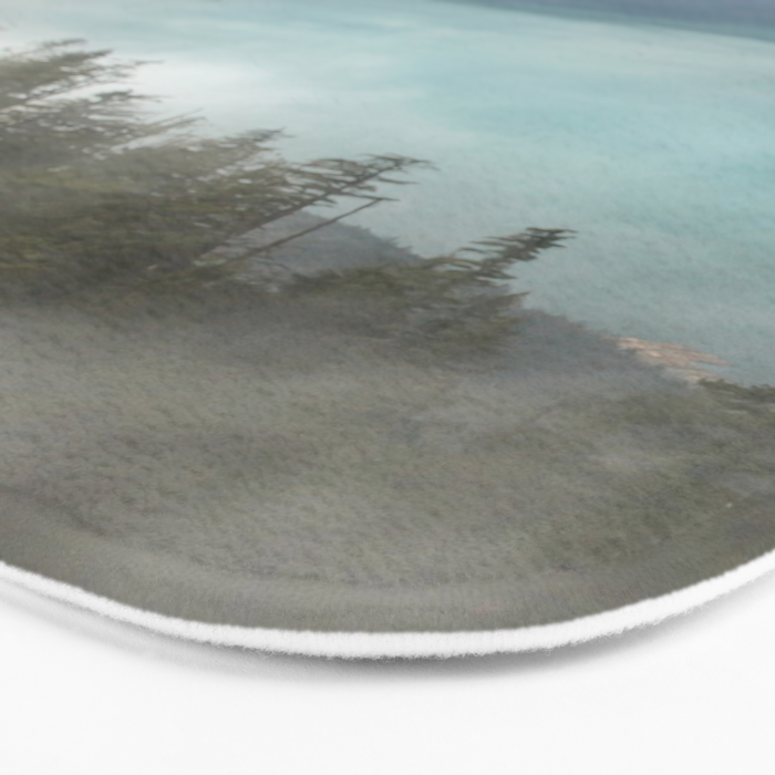 Morning sunshine over the clear mountain blue lake Bath Mat Gallery Image 3