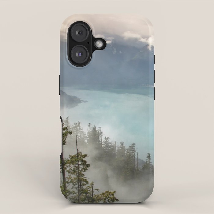 Morning sunshine over the clear mountain blue lake iPhone Case Gallery Image 1