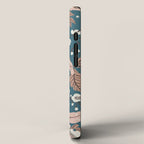 Mocha Mousse and Teal Winter Floral Pattern Elegant Vintage Botanical Design  iPhone Case Gallery Image 2