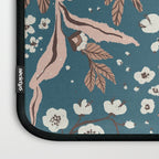 Mocha Mousse and Teal Winter Floral Pattern Elegant Vintage Botanical Design  Laptop Sleeve Gallery Image 3