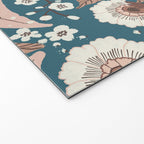 Mocha Mousse and Teal Winter Floral Pattern Elegant Vintage Botanical Design  Welcome Mat Gallery Image 2