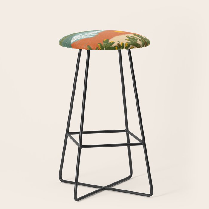 Tranquil Sunset Lake Painting Stool Gallery Image 1