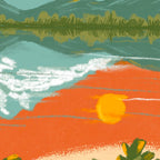 Tranquil Sunset Lake Painting Coffee Mug Gallery Image 2