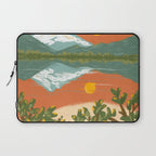 Tranquil Sunset Lake Painting Laptop Sleeve Gallery Image 1
