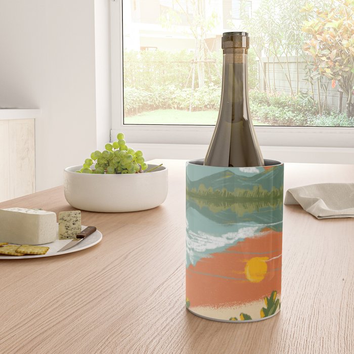 Tranquil Sunset Lake Painting Wine Chiller Gallery Image 4