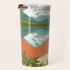 Tranquil Sunset Lake Painting Travel Mug Gallery Image 3