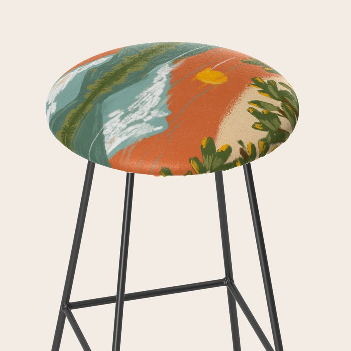 Tranquil Sunset Lake Painting Stool Gallery Image 2