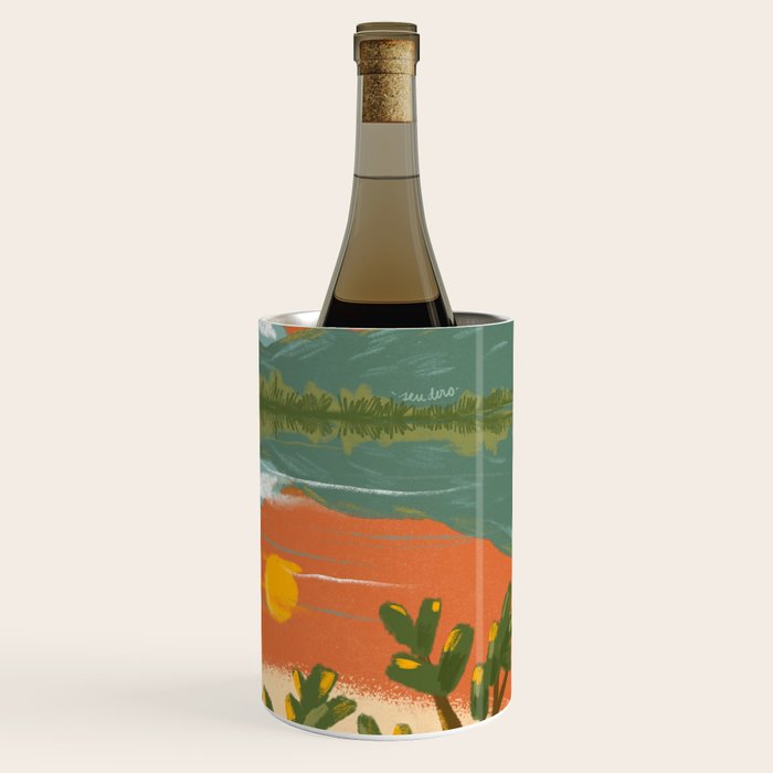 Tranquil Sunset Lake Painting Wine Chiller Gallery Image 3