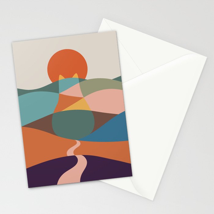 Cat Landscape 65 Stationery Card Gallery Image 2