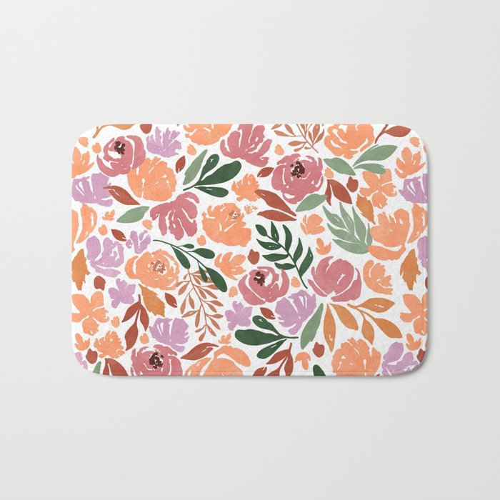 Simple colorful floral CWP Bath Mat Gallery Image 1