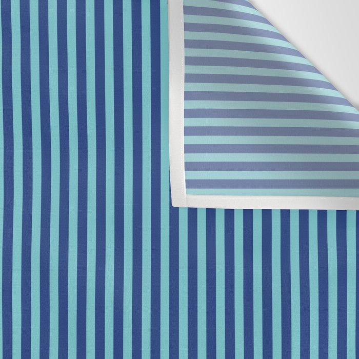 Ultra Fine Stripe Narrow Vertical Pinstripe Pattern in Double Blue Wall Tapestry Gallery Image 3