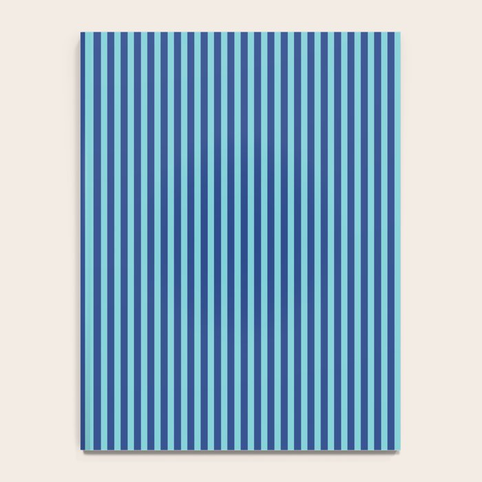 Ultra Fine Stripe Narrow Vertical Pinstripe Pattern in Double Blue Notebook Gallery Image 4