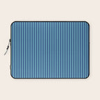Ultra Fine Stripe Narrow Vertical Pinstripe Pattern in Double Blue Laptop Sleeve Gallery Image 1