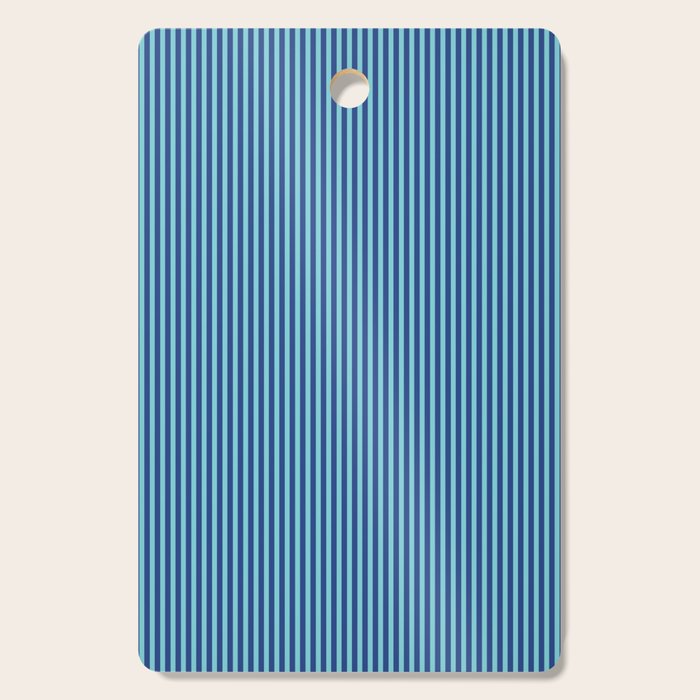 Ultra Fine Stripe Narrow Vertical Pinstripe Pattern in Double Blue Cutting Board Gallery Image 1