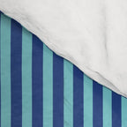 Ultra Fine Stripe Narrow Vertical Pinstripe Pattern in Double Blue Comforter Gallery Image 4